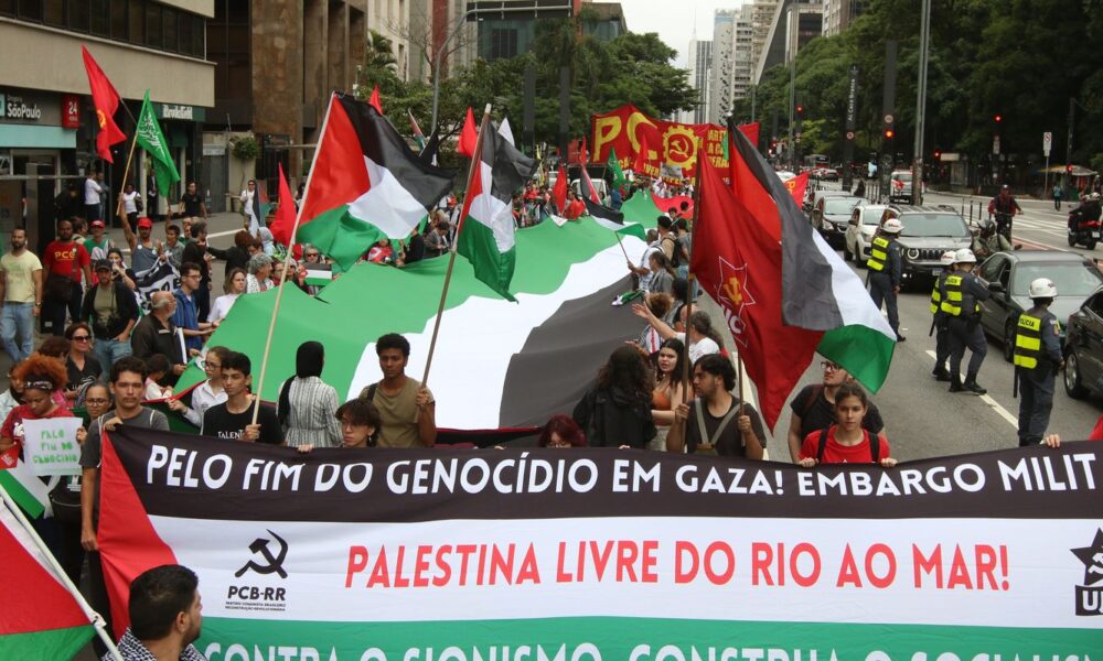 ato-em-sp-de-apoio-a-palestina-pede-cessar-fogo-imediato-em-gaza
