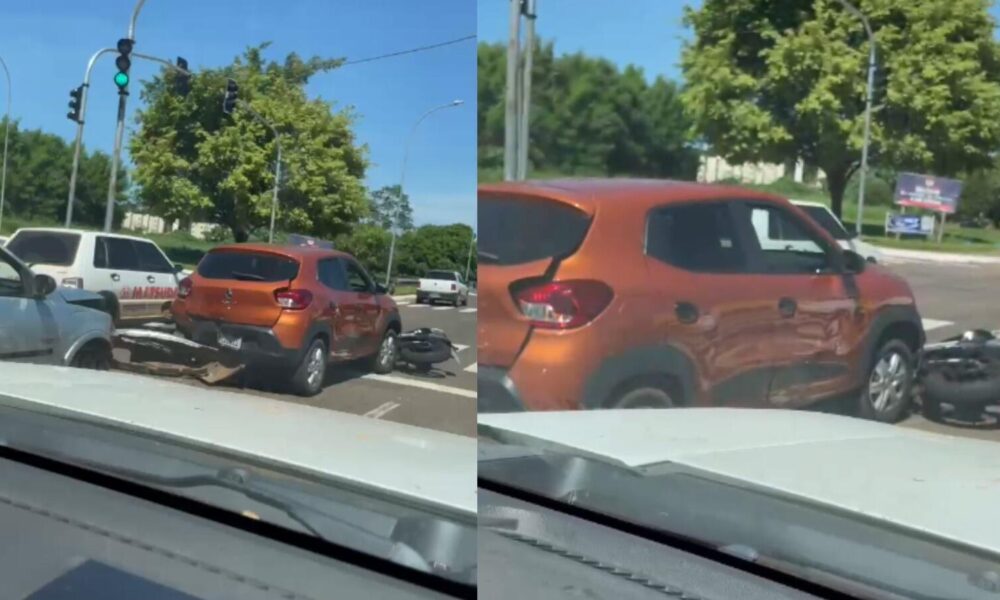 video:-moto-para-embaixo-de-carro-em-acidente-envolvendo-tres-veiculos-no-aero-rancho